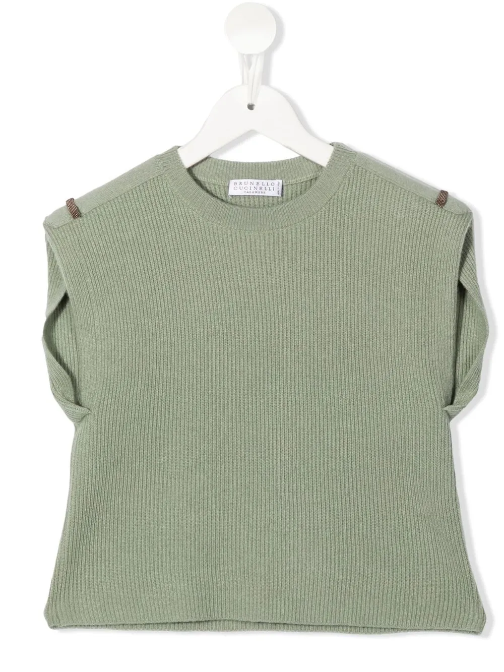 

Brunello Cucinelli Kids sleeveless cashmere-knit top - Green