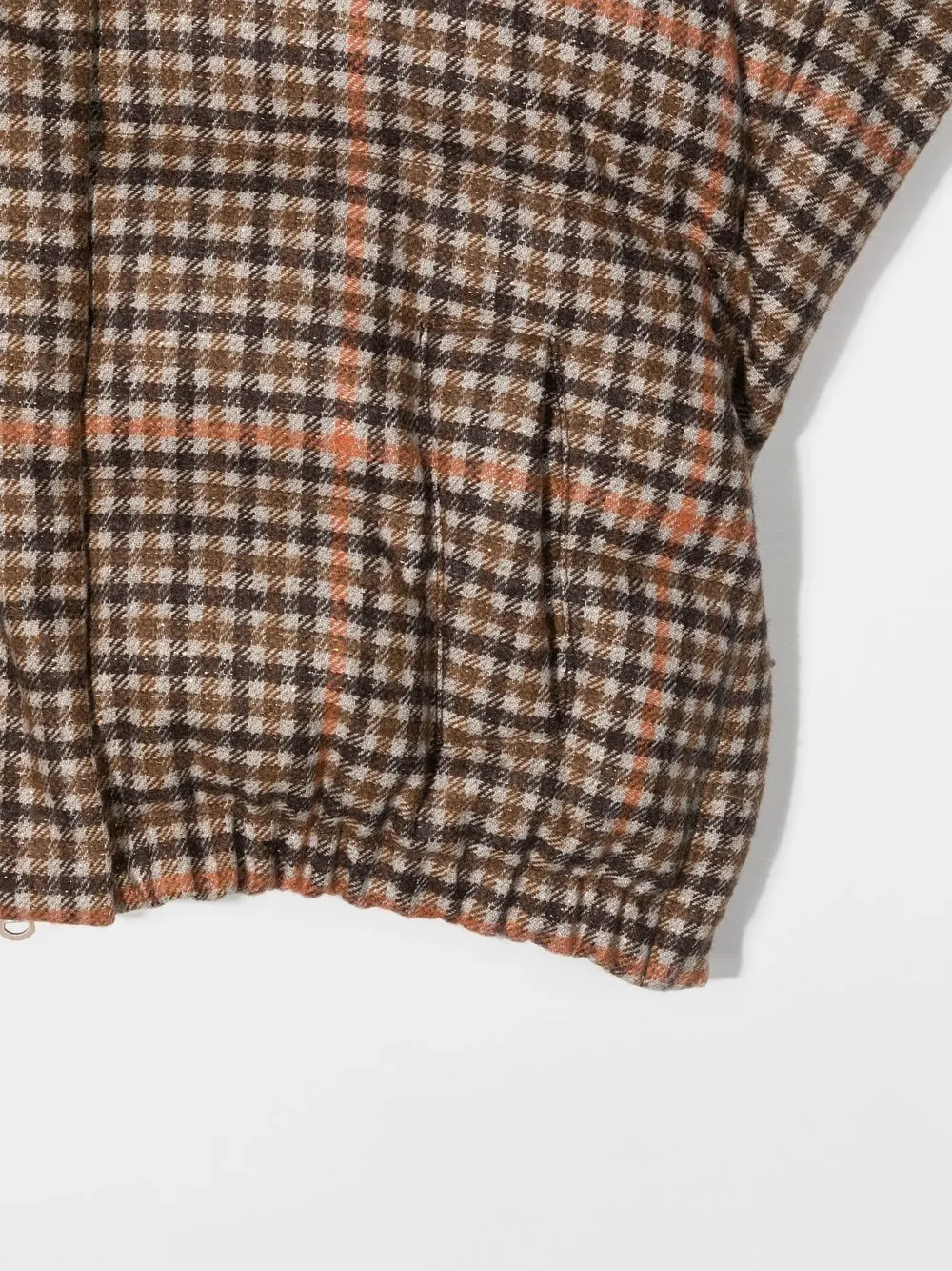  Brunello Cucinelli Kids Gefütterte Jacke Mit Karomuster   Nude 