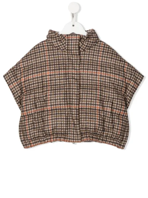 Brunello Cucinelli Kids check-print padded jacket