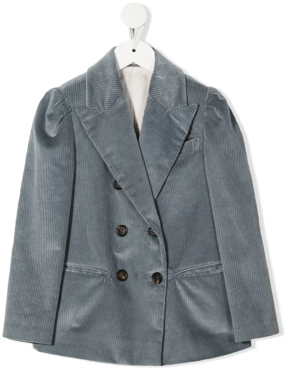 

Brunello Cucinelli Kids double-breasted corduroy blazer - Blue