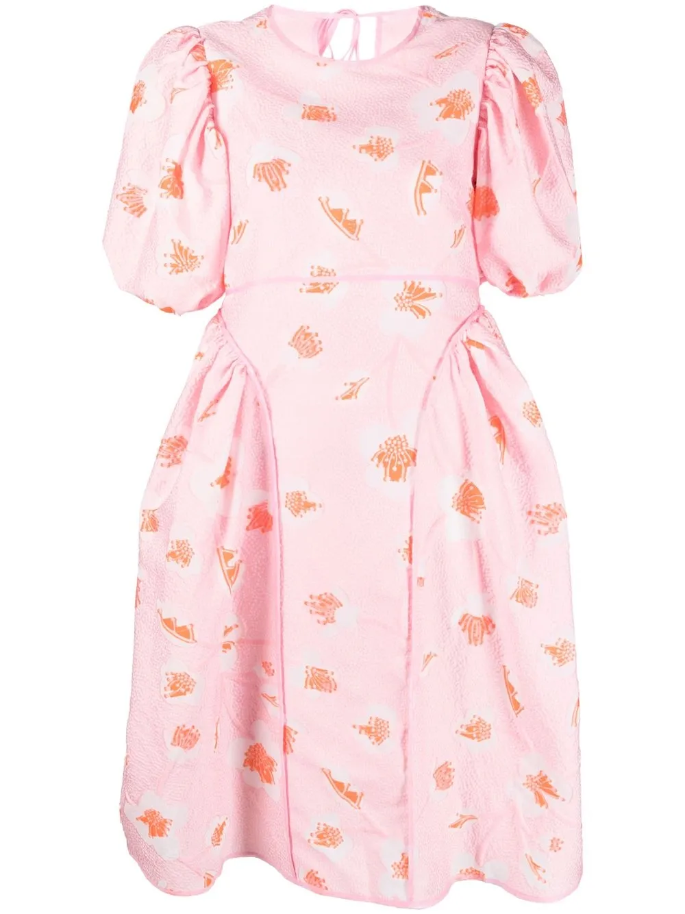 

Cecilie Bahnsen vestido manga corta con estampado gráfico - Rosado