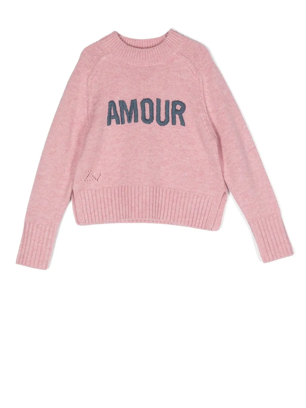 

Zadig & Voltaire Kids suéter de canalé con logo bordado - Rosado