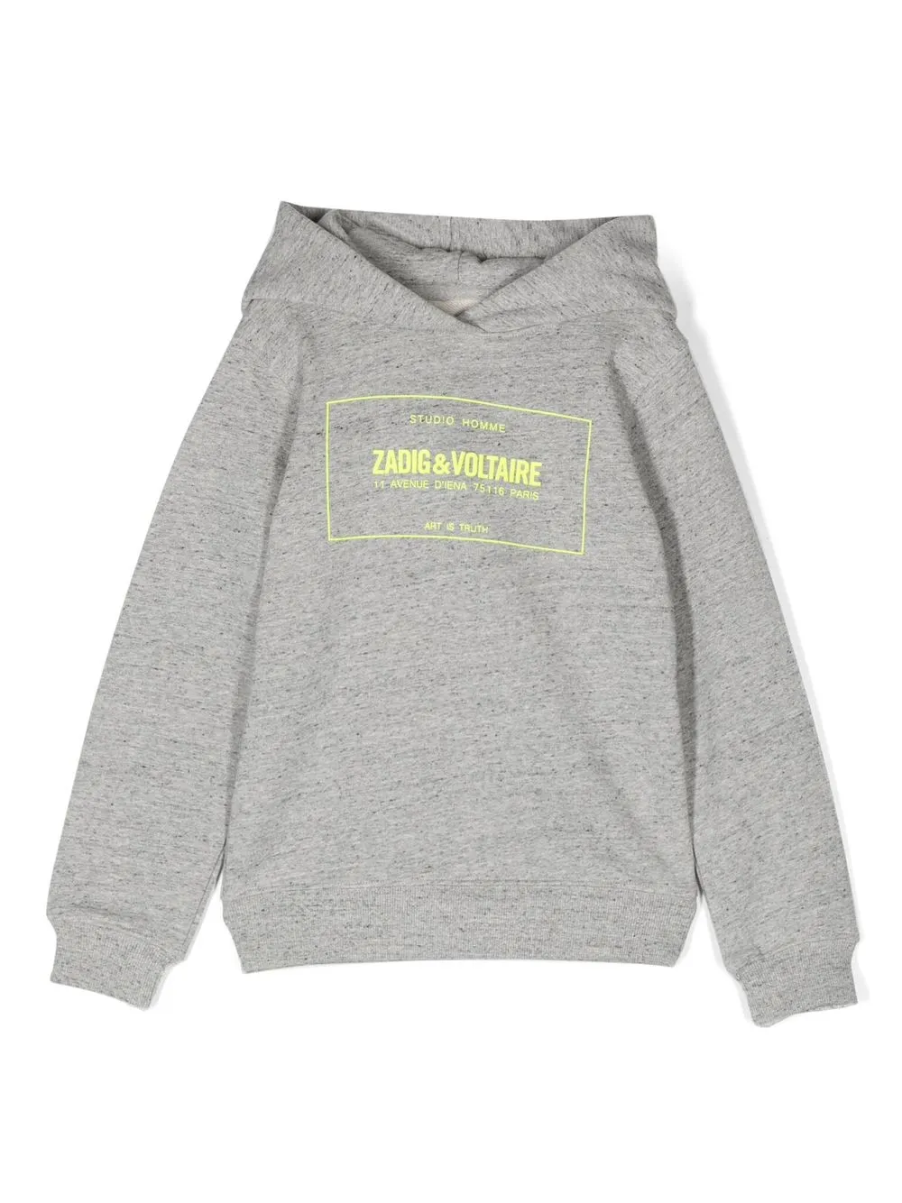 

Zadig & Voltaire Kids logo-print cotton hoodie - Grey