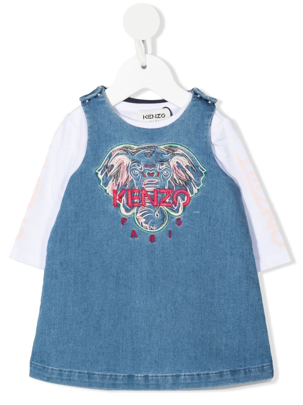 

Kenzo Kids vestido estilo playera con motivo Elefante - Azul