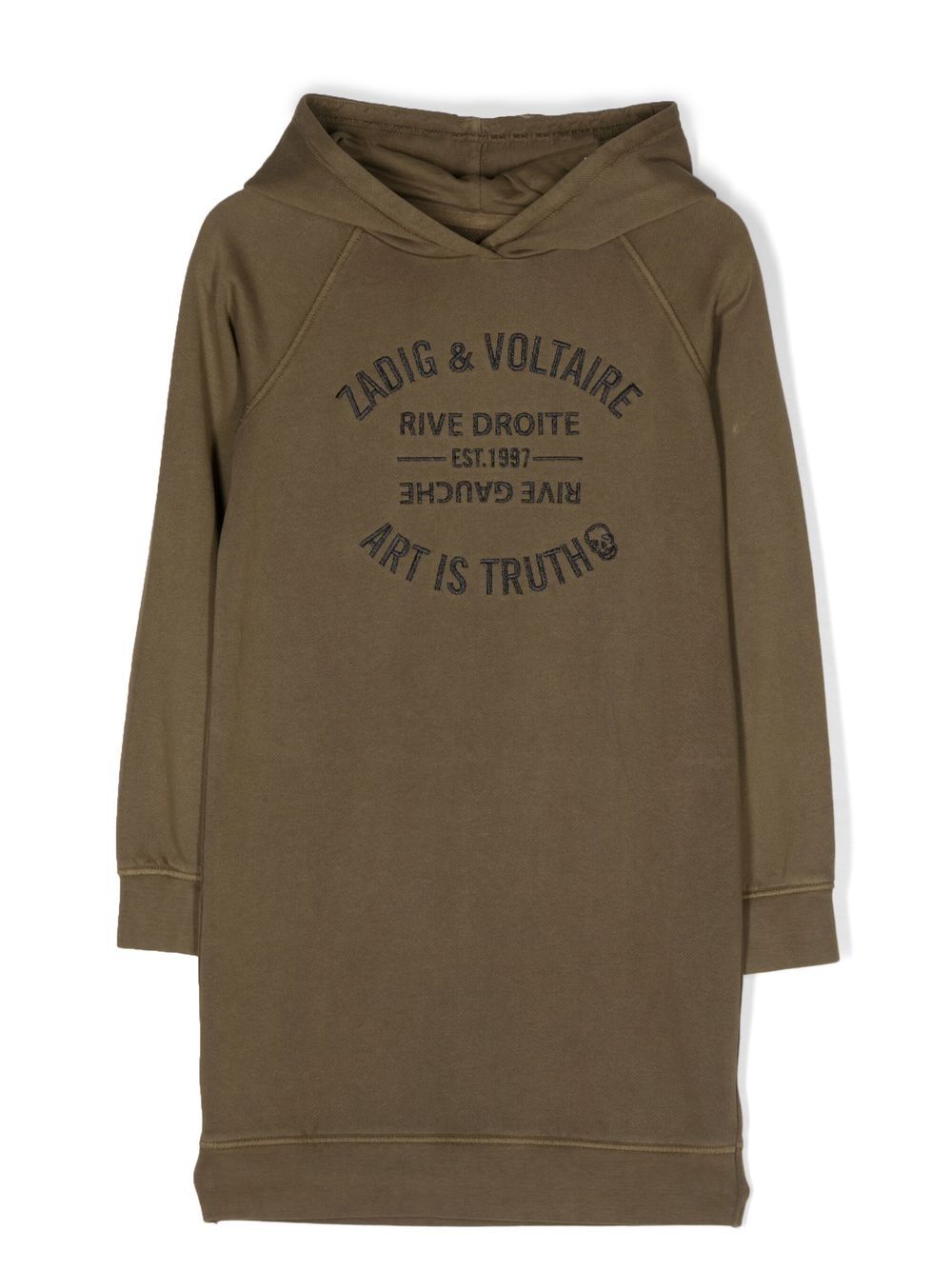 

Zadig & Voltaire Kids vestido estilo sudadera con logo bordado - Verde