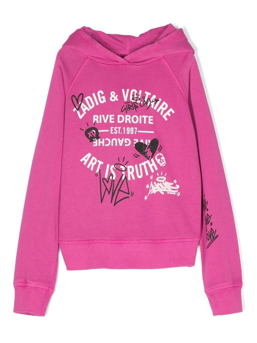 

Zadig & Voltaire Kids hoodie con logo estampado - Rosado