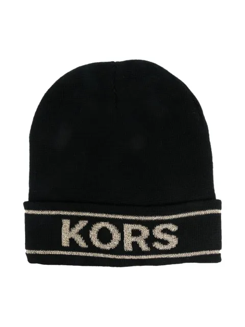 Michael Kors Kids logo fine knit beanie
