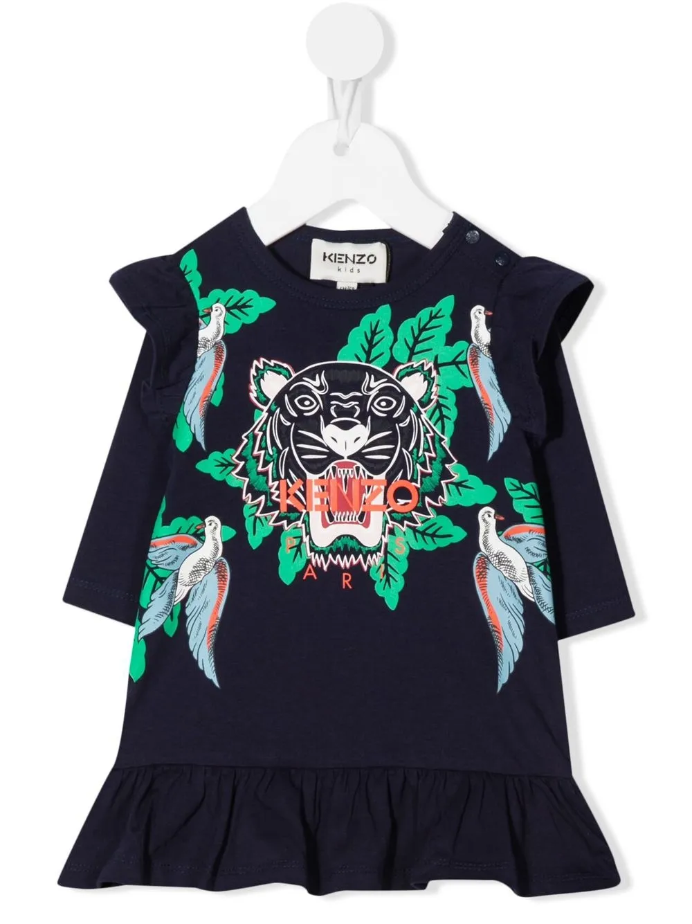 

Kenzo Kids vestido estilo playera con motivo Tigre - Azul
