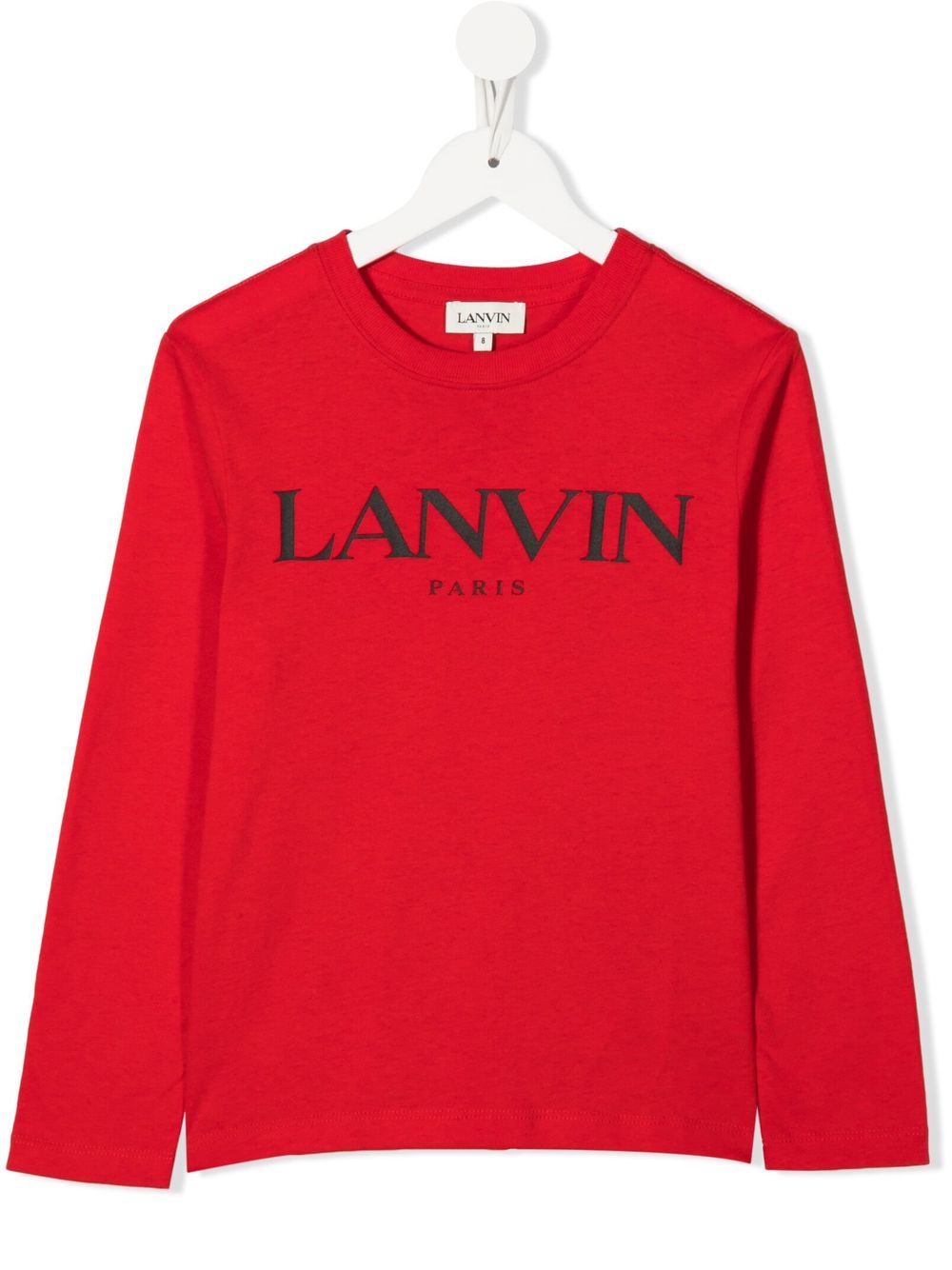 Lanvin Enfant long-sleeved logo-print T-shirt - Red