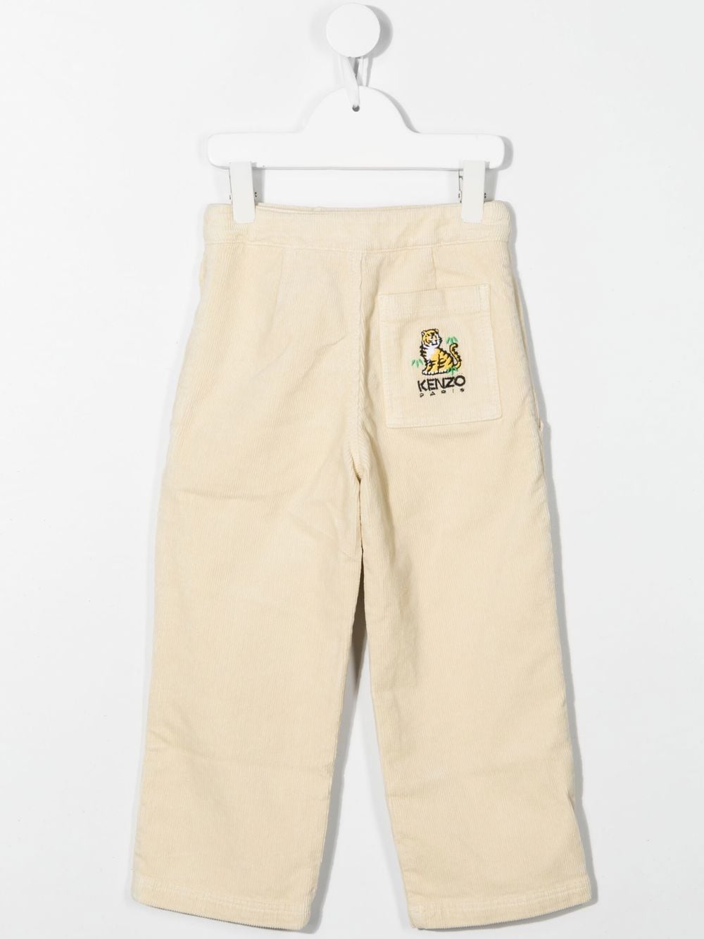 Shop Kenzo Corduroy Straight-leg Trousers In Neutrals
