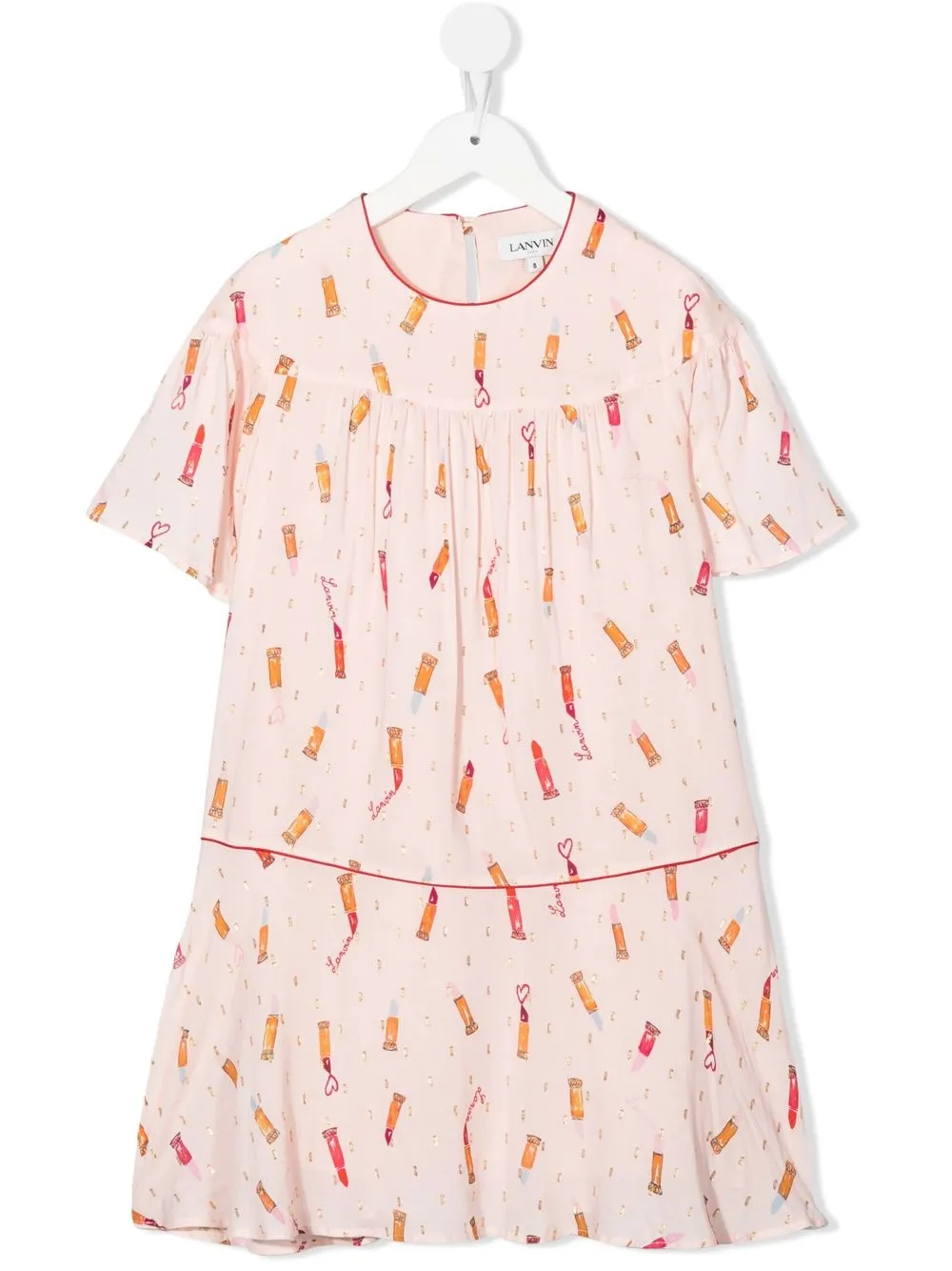 

Lanvin Enfant lipstick-print midi dress - Pink