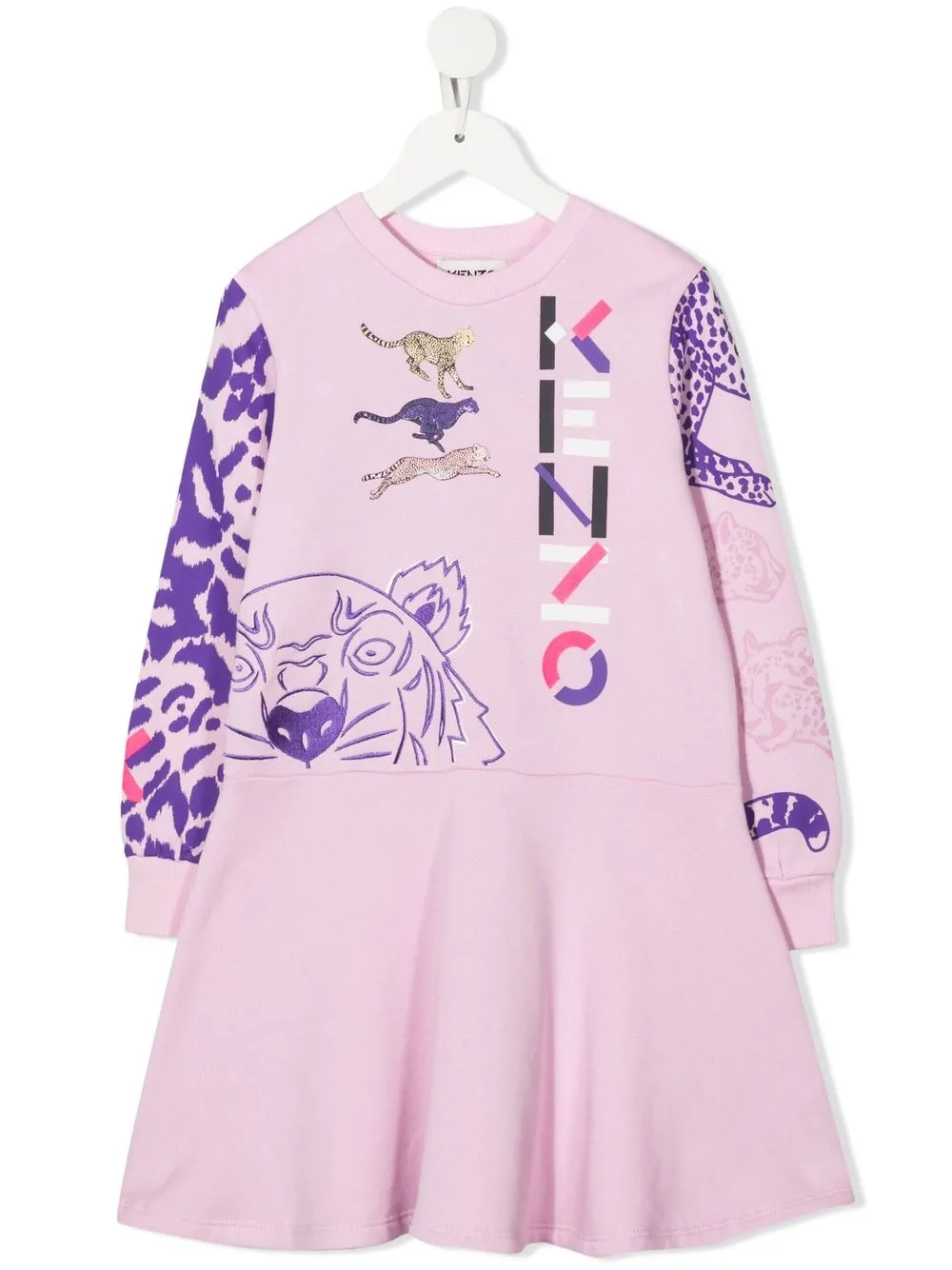 

Kenzo Kids logo-print jersey dress - Pink