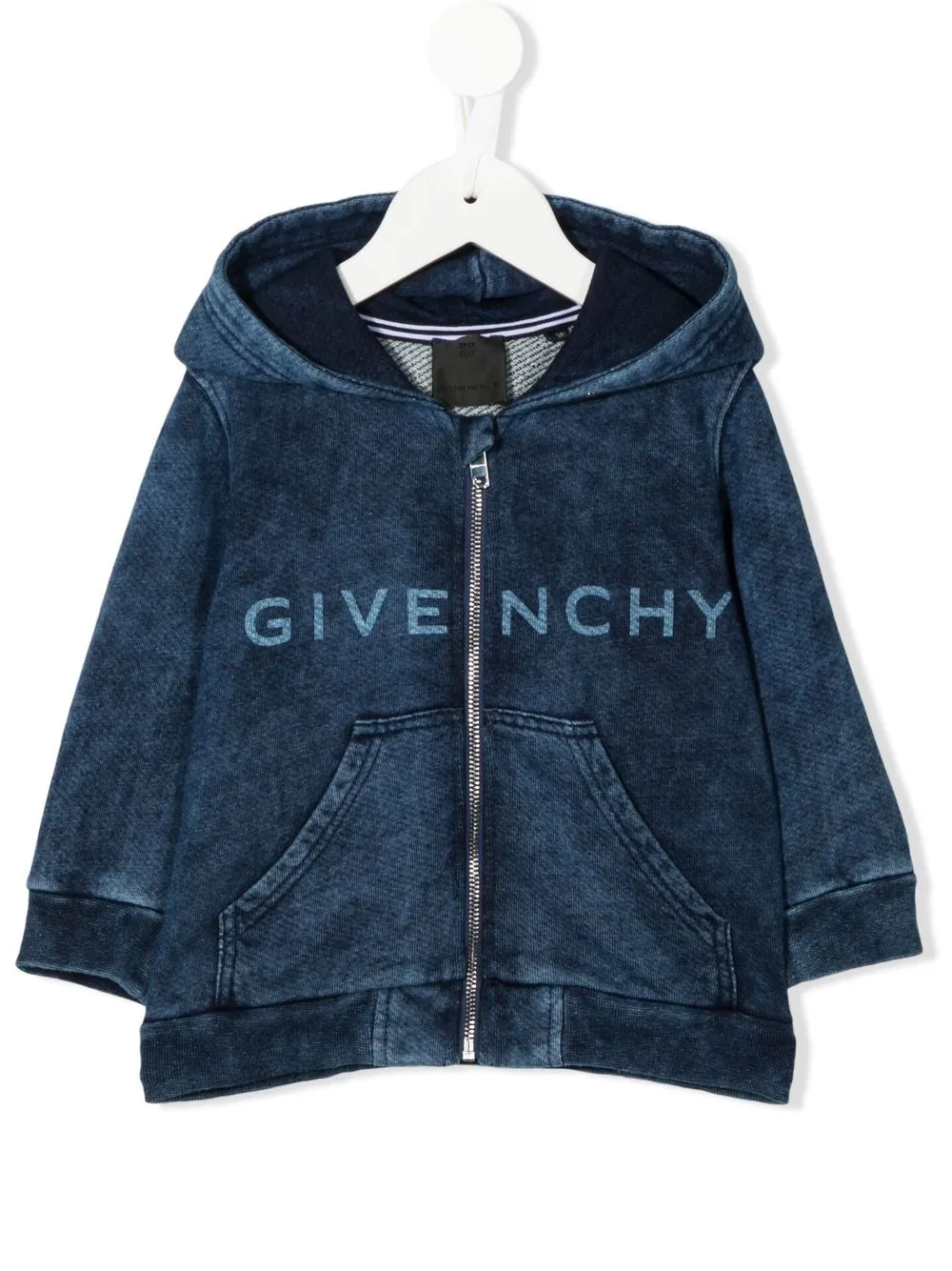 

Givenchy Kids cárdigan de mezclilla con logo estampado - Azul