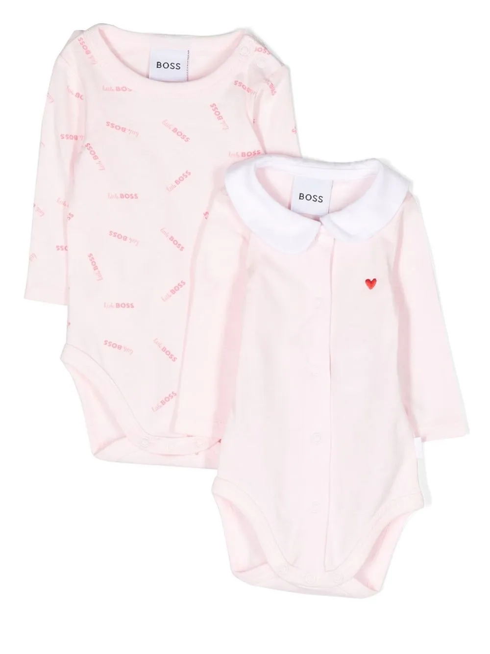 

BOSS Kidswear set de dos bodys con logo estampado - Rosado