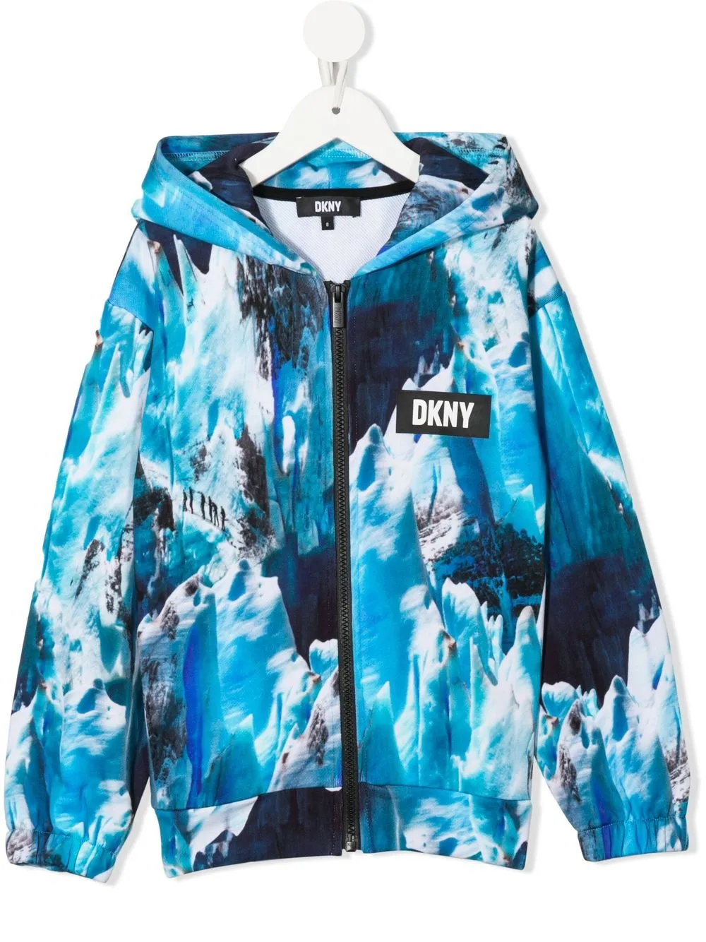 

Dkny Kids hoodie con cierre y estampado gráfico - Azul