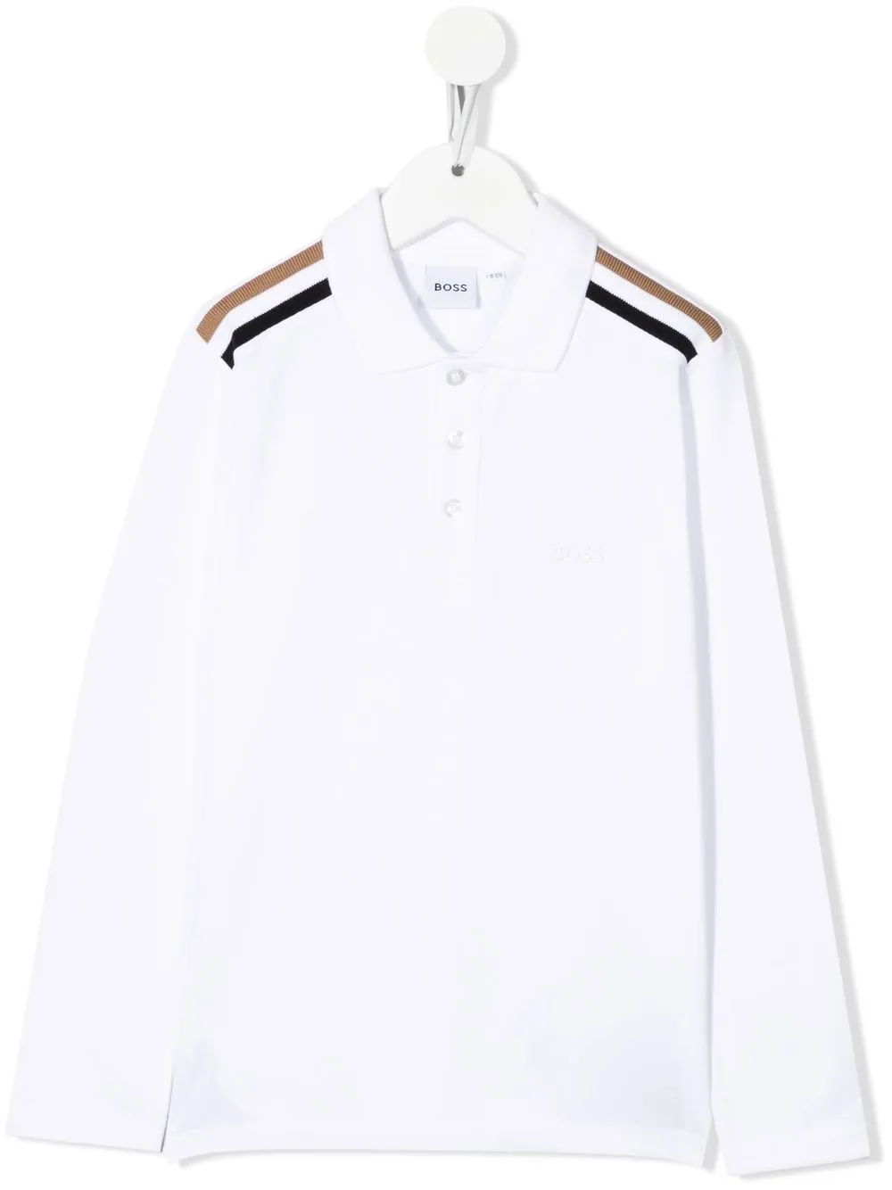 

BOSS Kidswear striped long-sleeve polo shirt - White