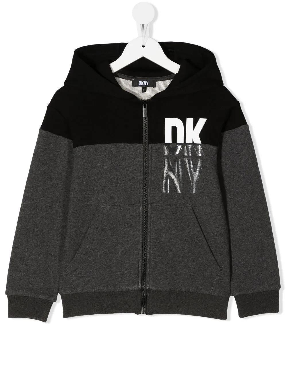 

Dkny Kids hoodie con cierre y logo estampado - Gris