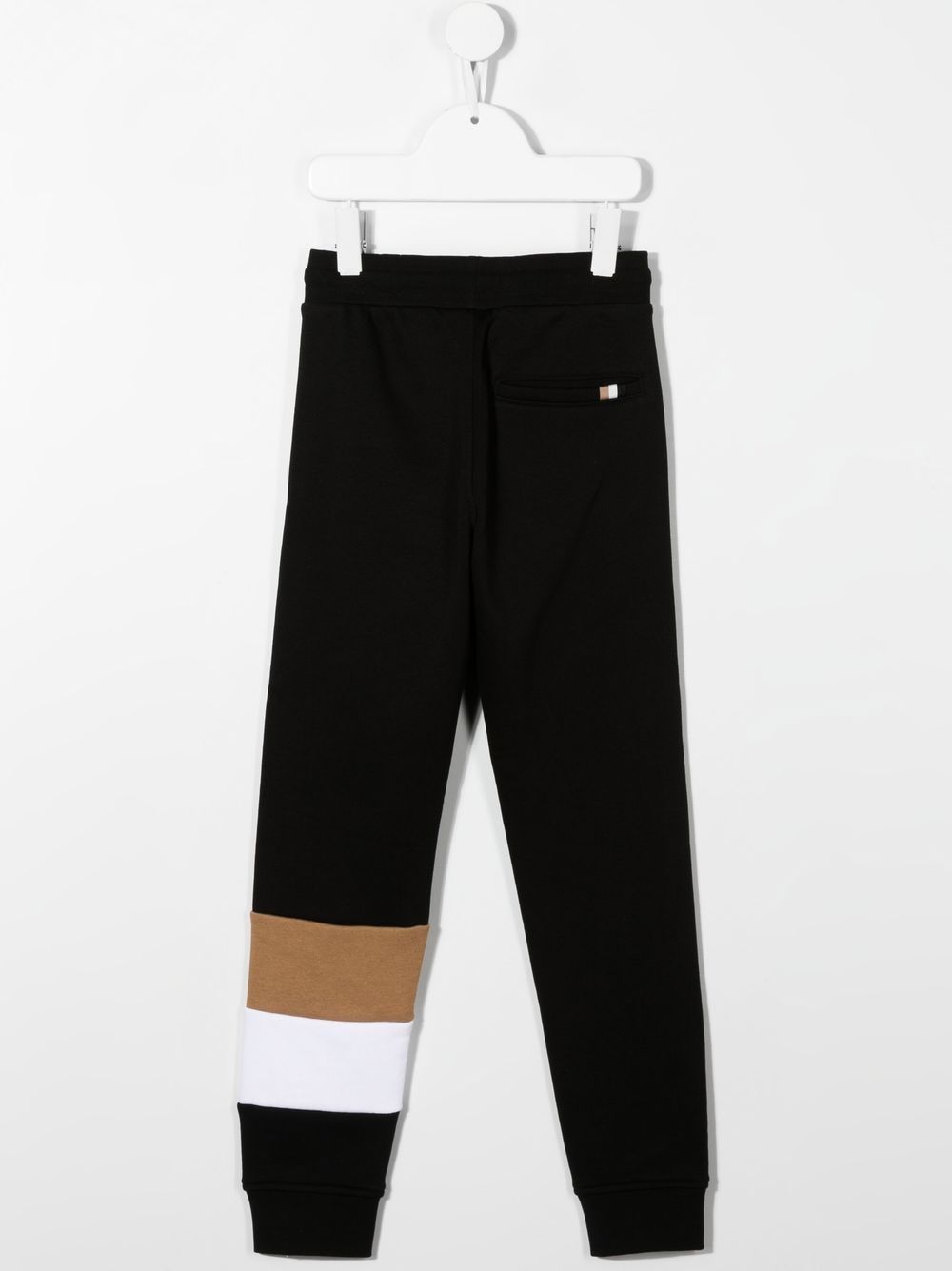 BOSS Kidswear Trainingsbroek met streepdetail - Zwart