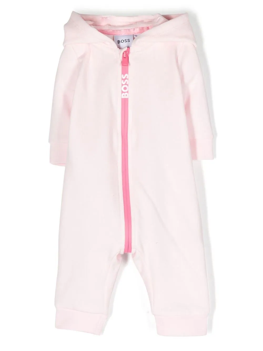 

BOSS Kidswear mameluco con capucha y logo en relieve - Rosado