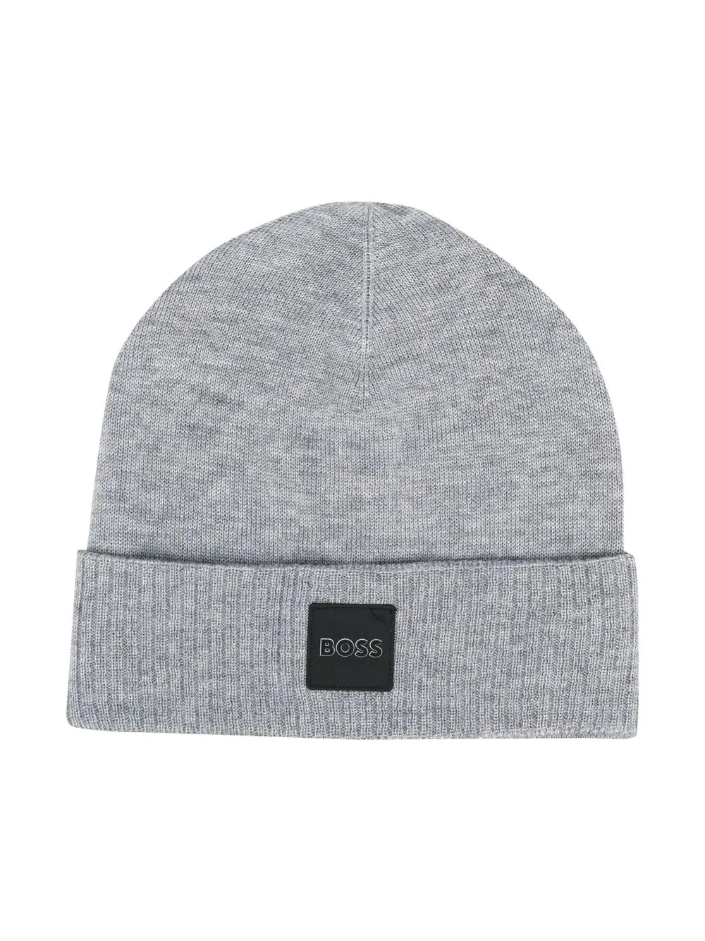 

BOSS Kidswear logo-patch beanie - Grey