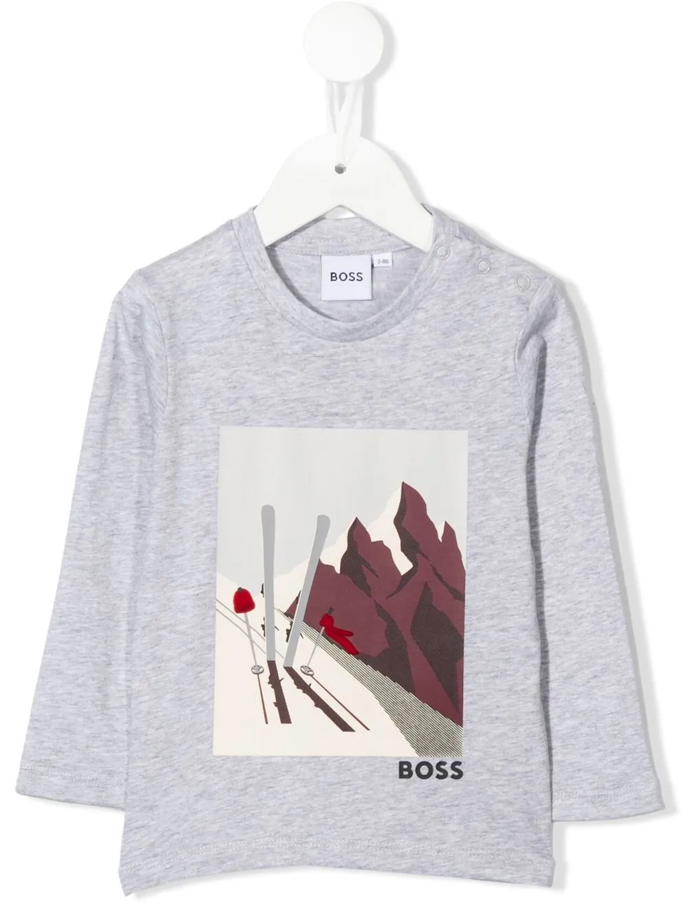 Bosswear Babies' Graphic-print Long-sleeve T-shirt In Grau