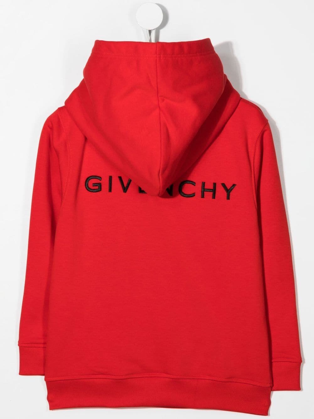 Shop Givenchy Embroidered-logo Hoodie In Red