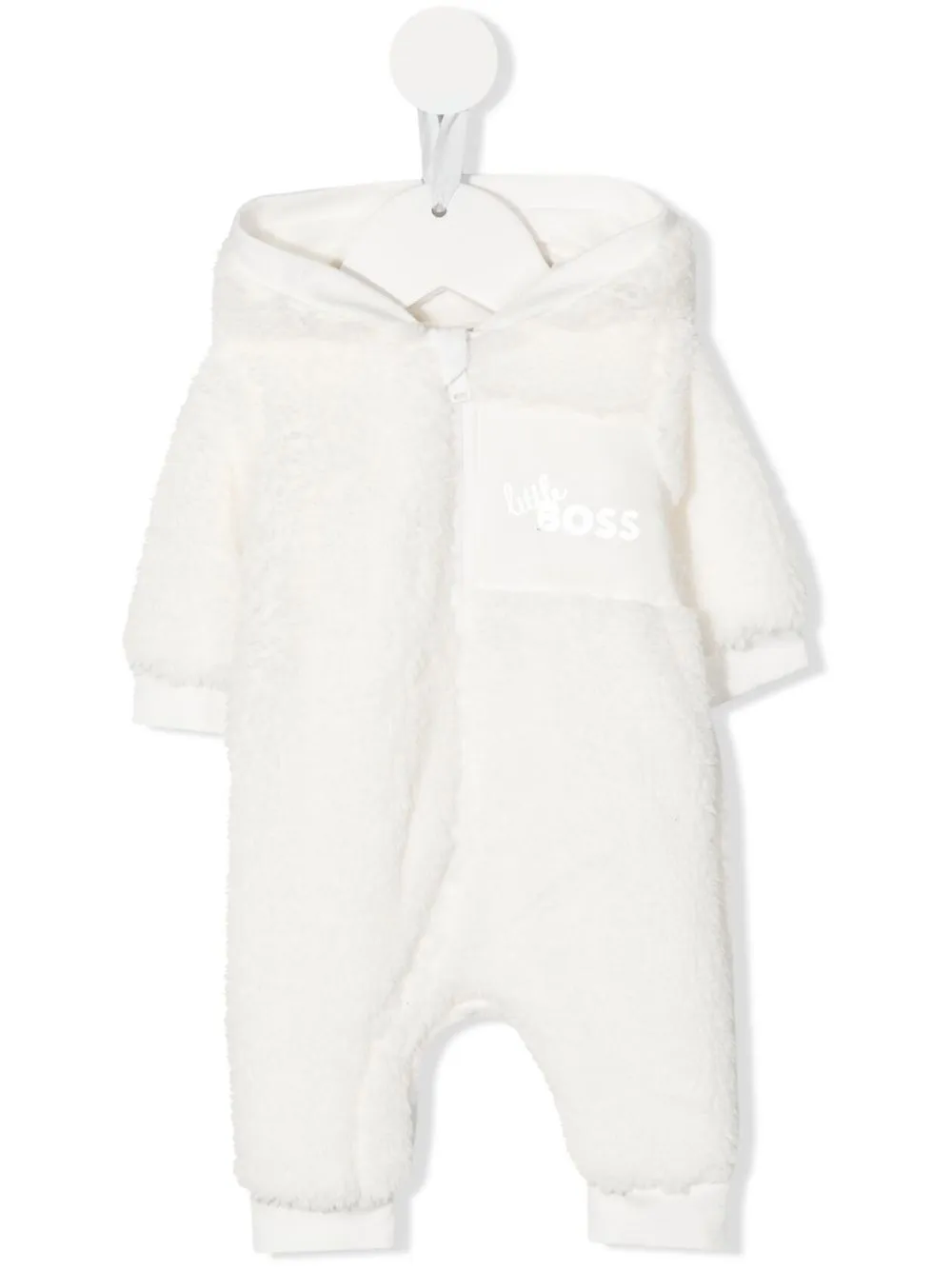 

BOSS Kidswear pelele de vellón con capucha - Blanco