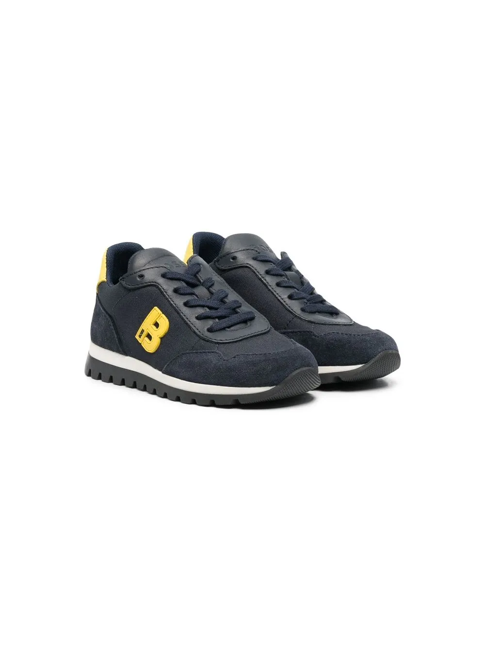 

BOSS Kidswear tenis bajos con parche del logo - Azul