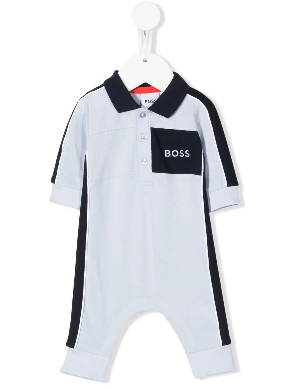 

BOSS Kidswear colour-block piqué romper - Blue