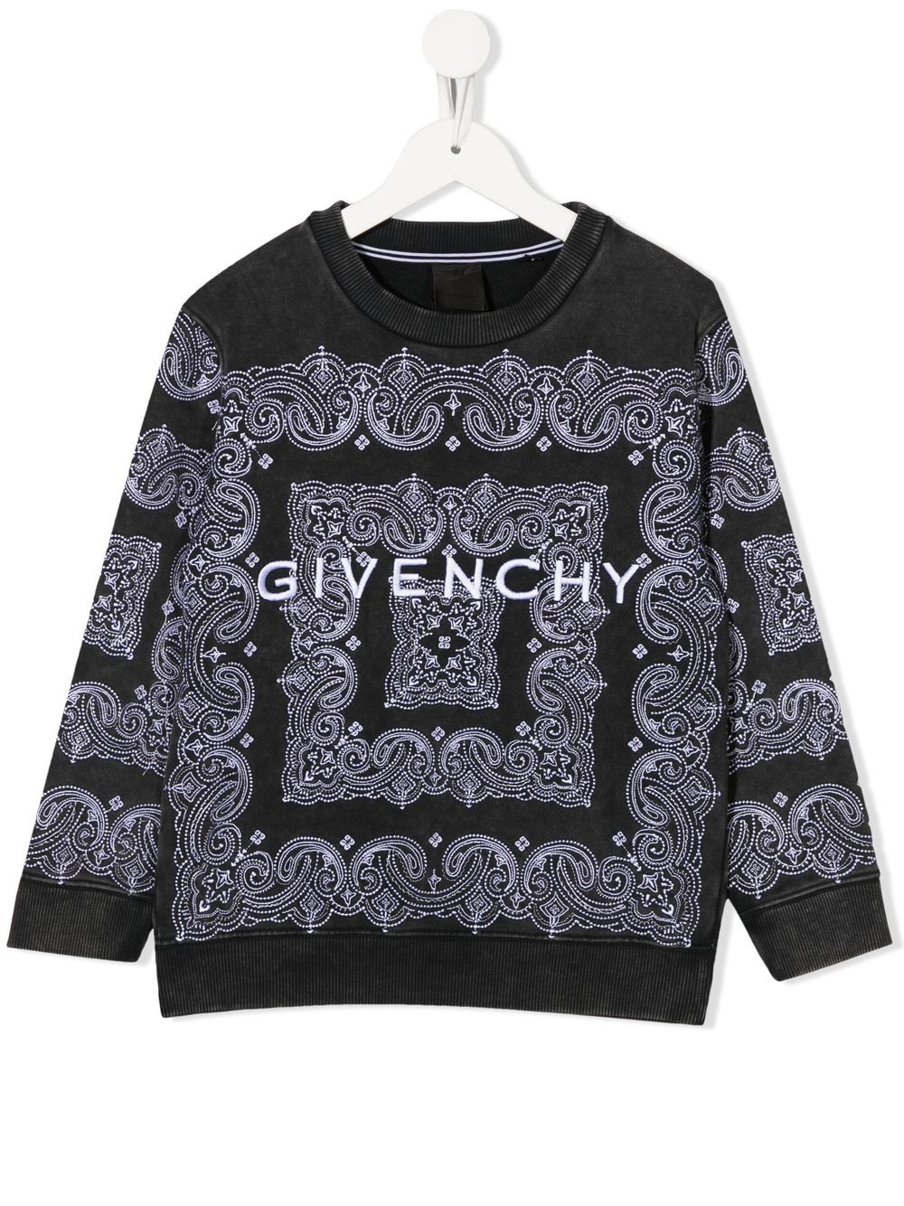 Shop Givenchy Bandana-print Long-sleeved Jumper In Black