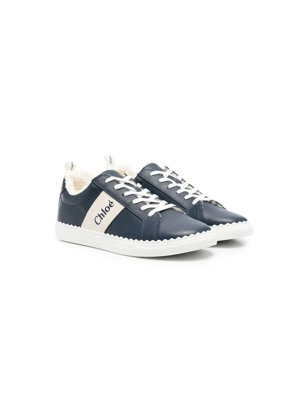 

Chloé Kids tenis a paneles con logo - Azul