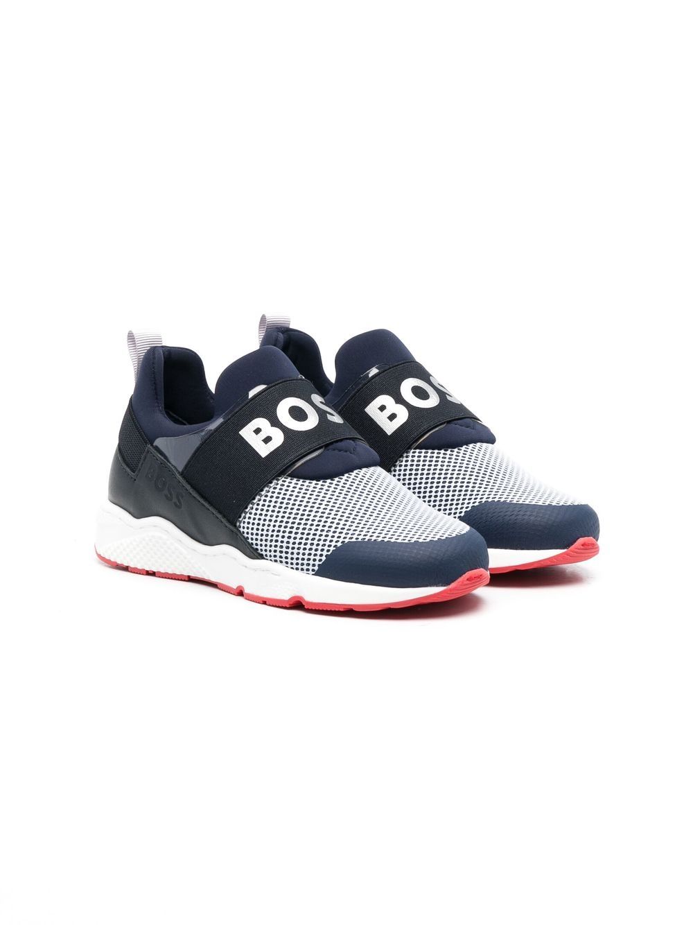 

BOSS Kidswear tenis bajos con logo estampado - Azul