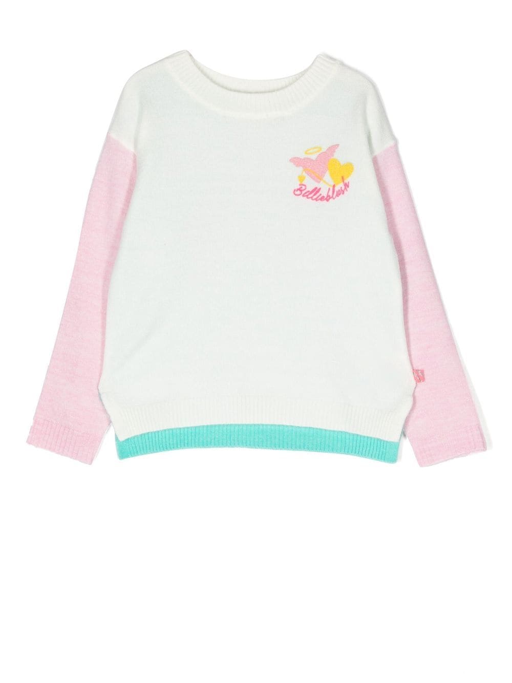 Billieblush Kids' Slogan-print Long-sleeved Sweater In Neutrals