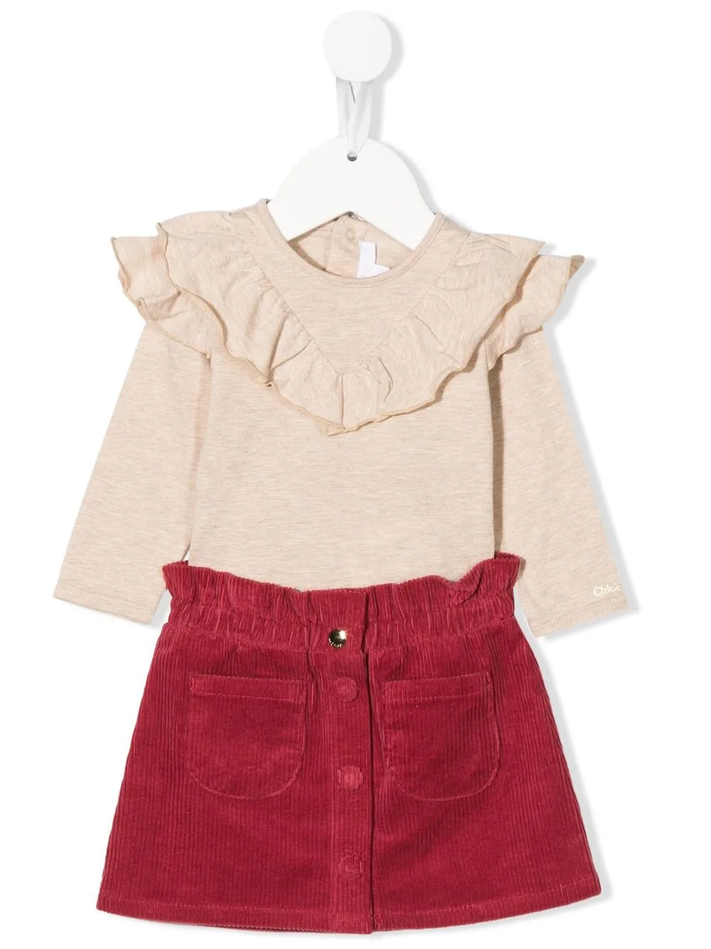 

Chloé Kids conjunto de falda y top - Neutro