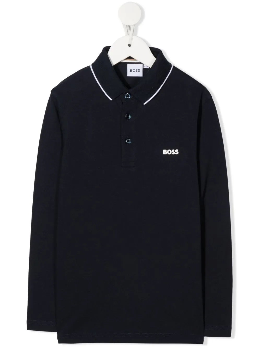 

BOSS Kidswear camisa manga larga con logo - Azul