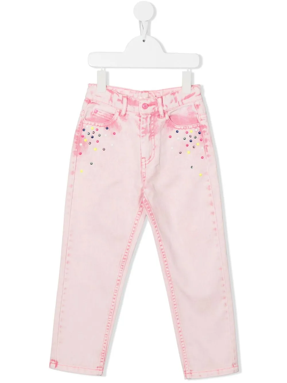 

Billieblush jeans de tiro medio con apliques - Rosado