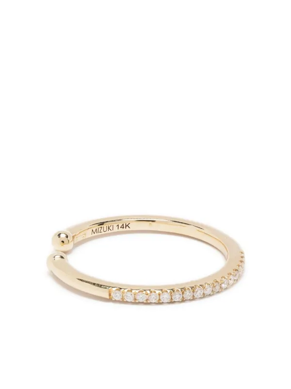 Mizuki 14kt Yellow Gold Sea of Beauty Diamond Ear Cuff