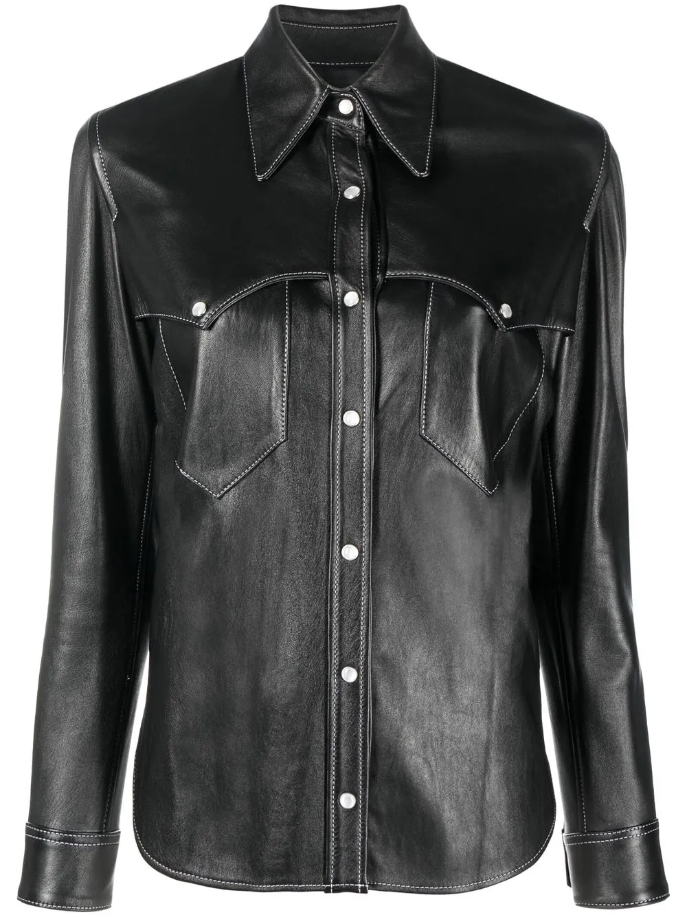 

Manokhi contrasting leather shirt - Black