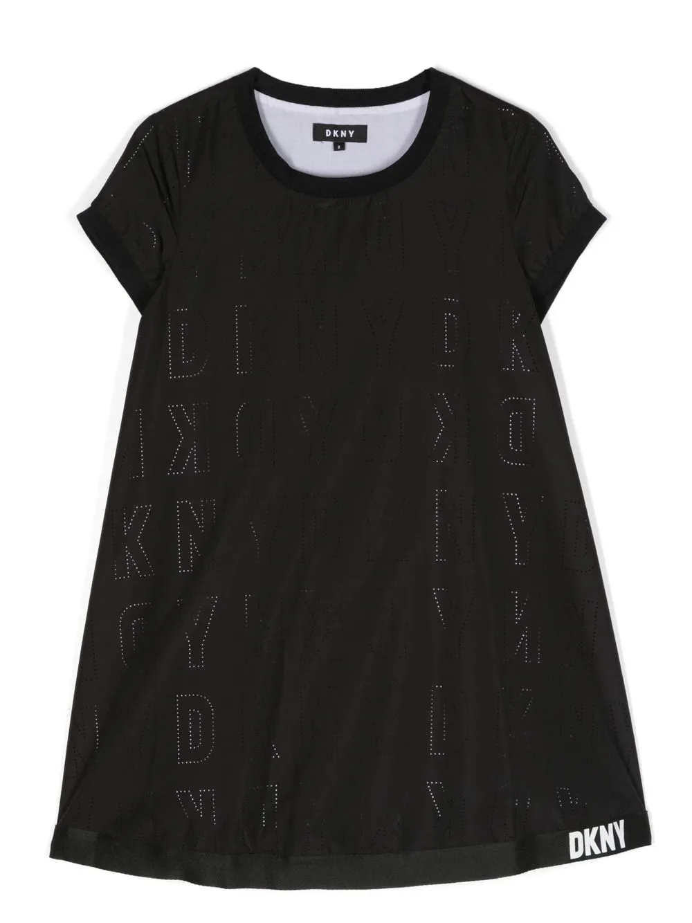 

Dkny Kids vestido manga corta con logo estampado - Negro