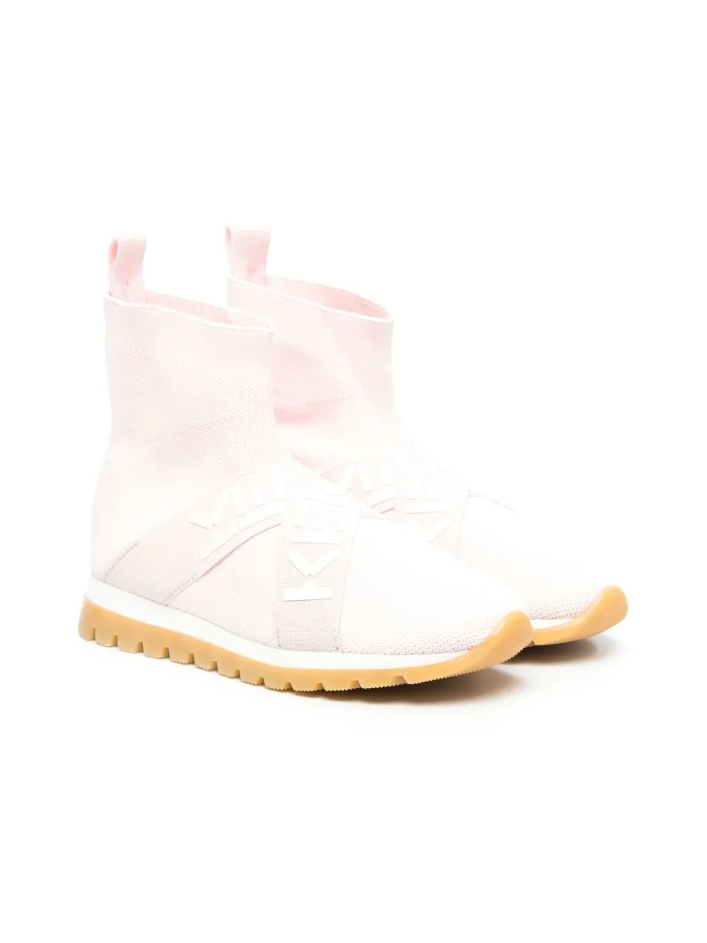 

Kenzo Kids logo-strap high-top sneakers - Pink