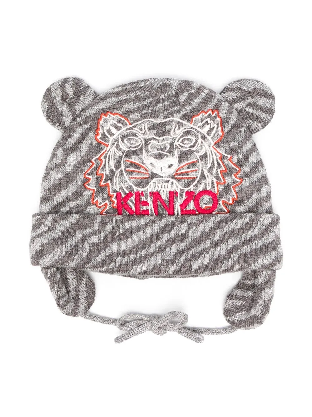 

Kenzo Kids gorro tejido con diseño de tigre - Gris