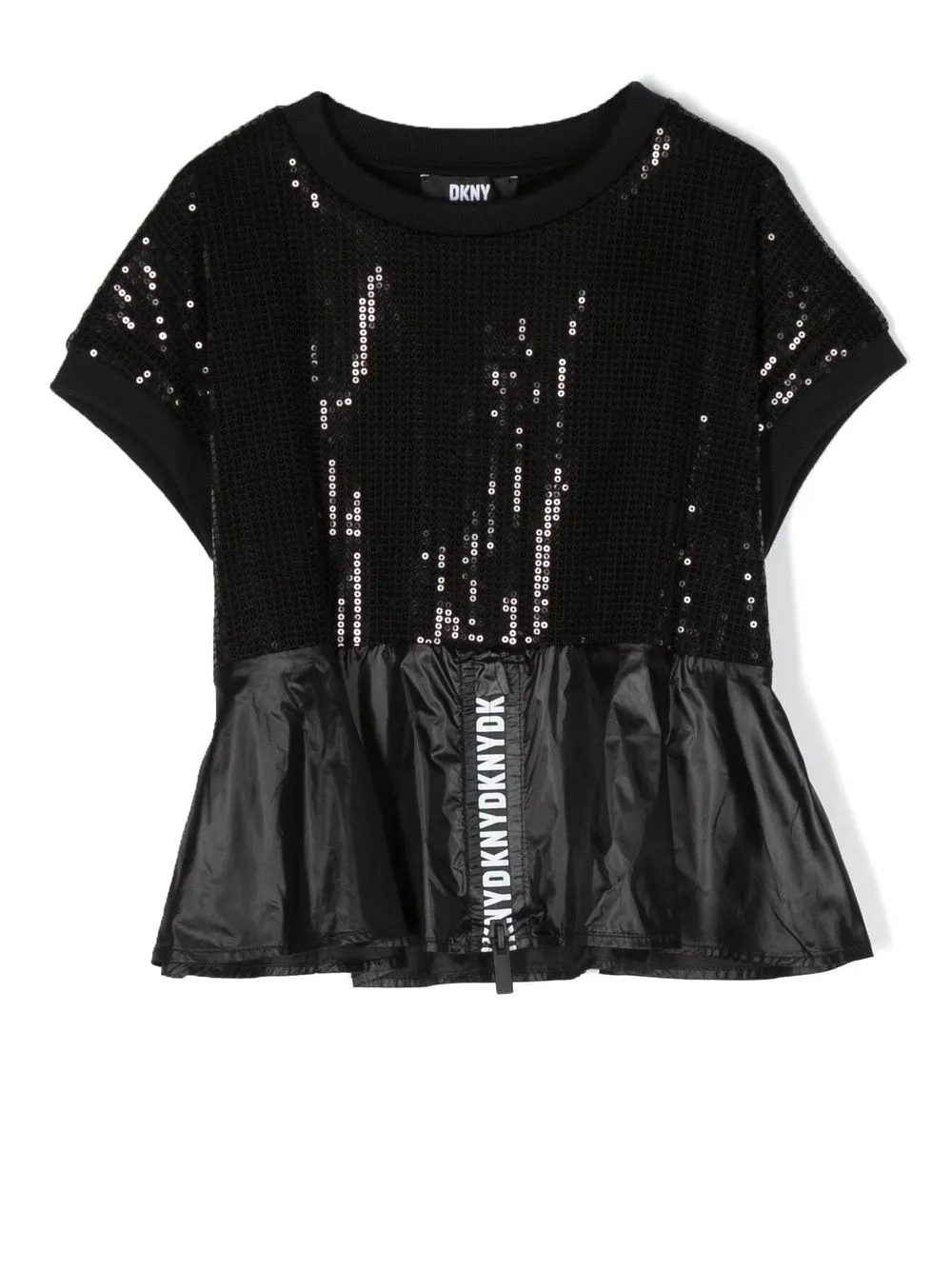 

Dkny Kids sequin-embellished panelled blouse - Black