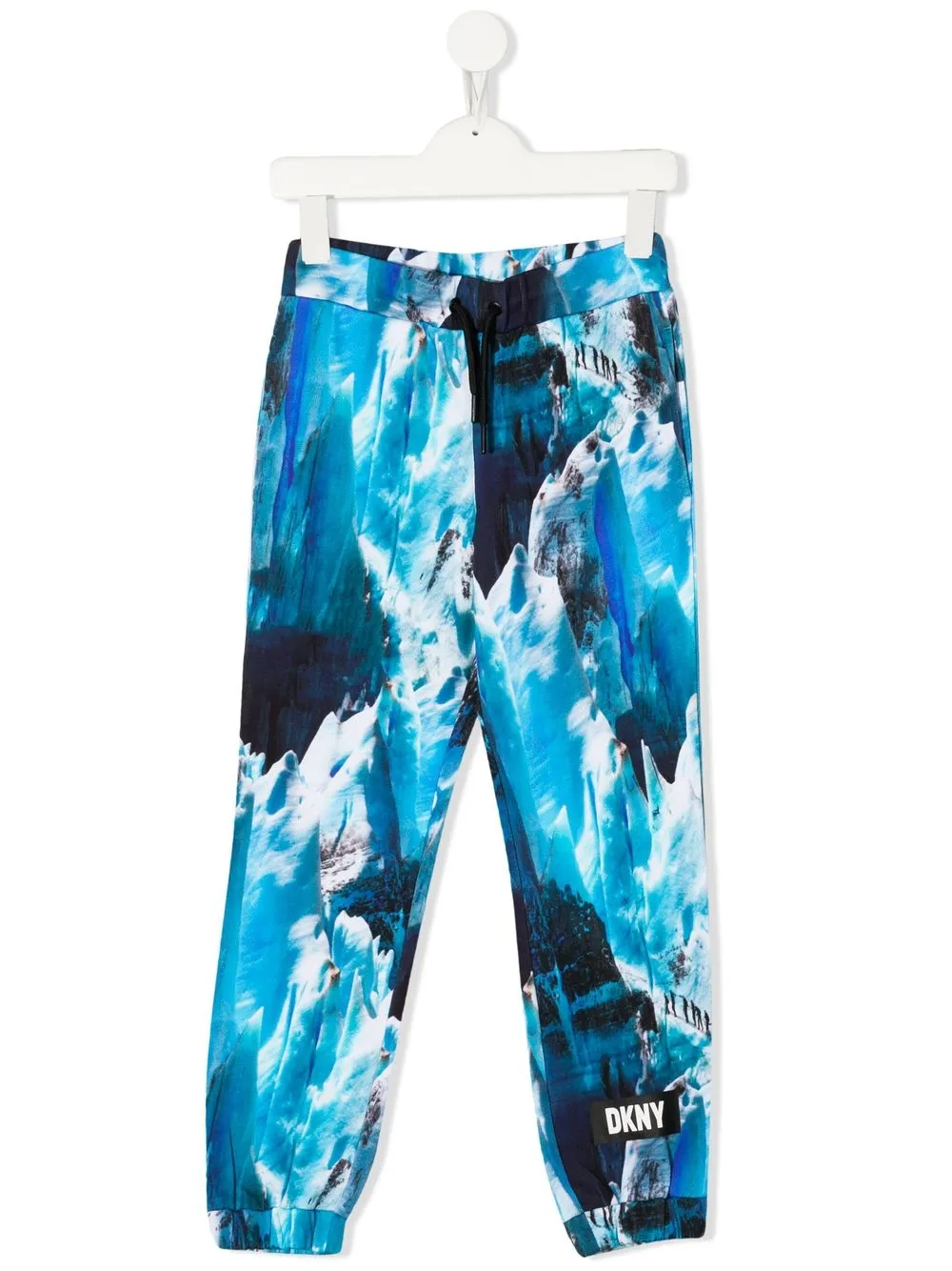 

Dkny Kids graphic print cotton track pants - Blue