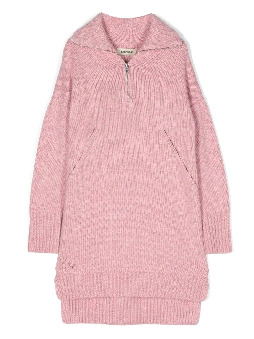 

Zadig & Voltaire Kids vestido tejido con medio cierre - Rosado