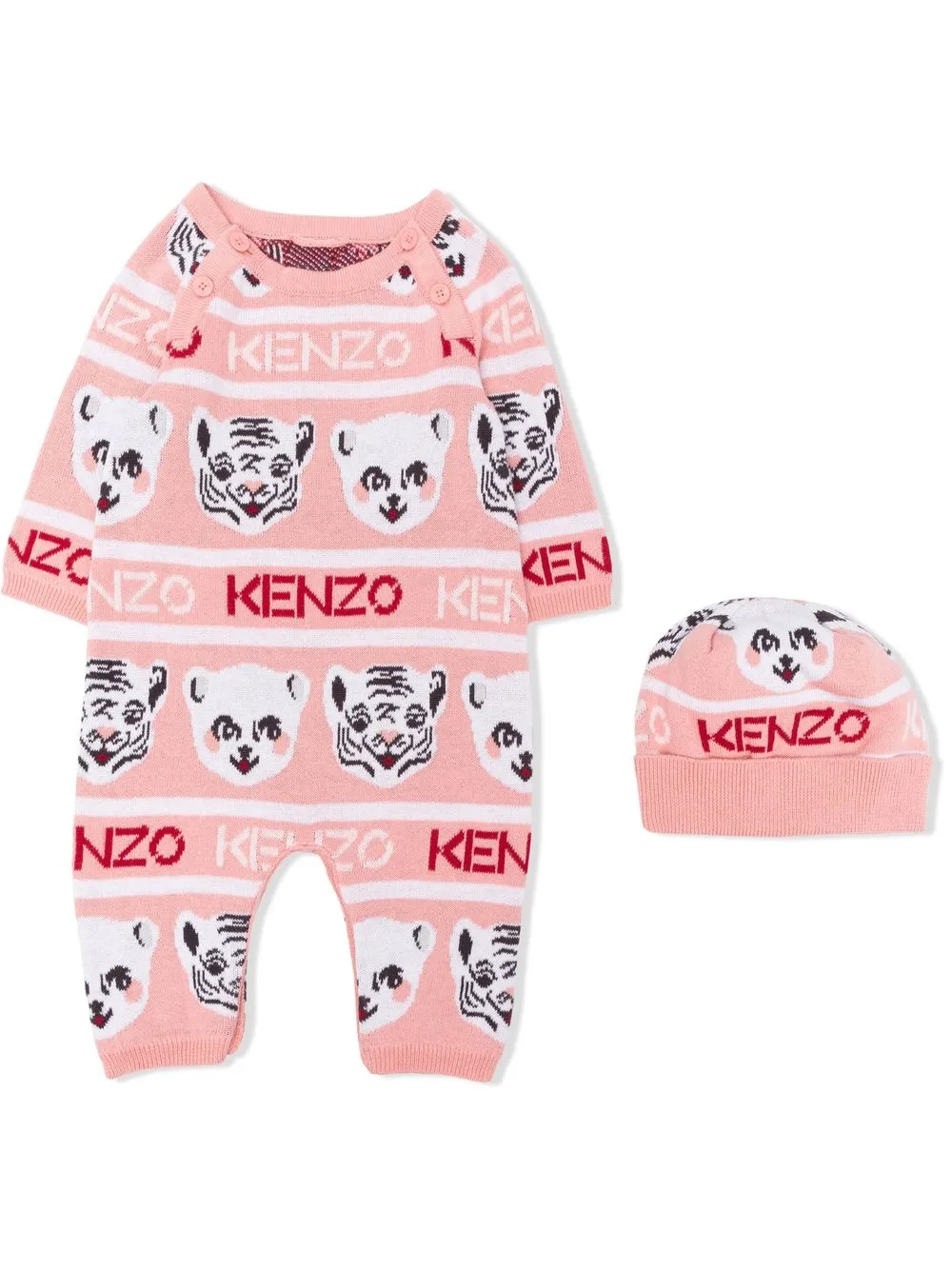 

Kenzo Kids set de gorro y mameluco Cubs - Rosado