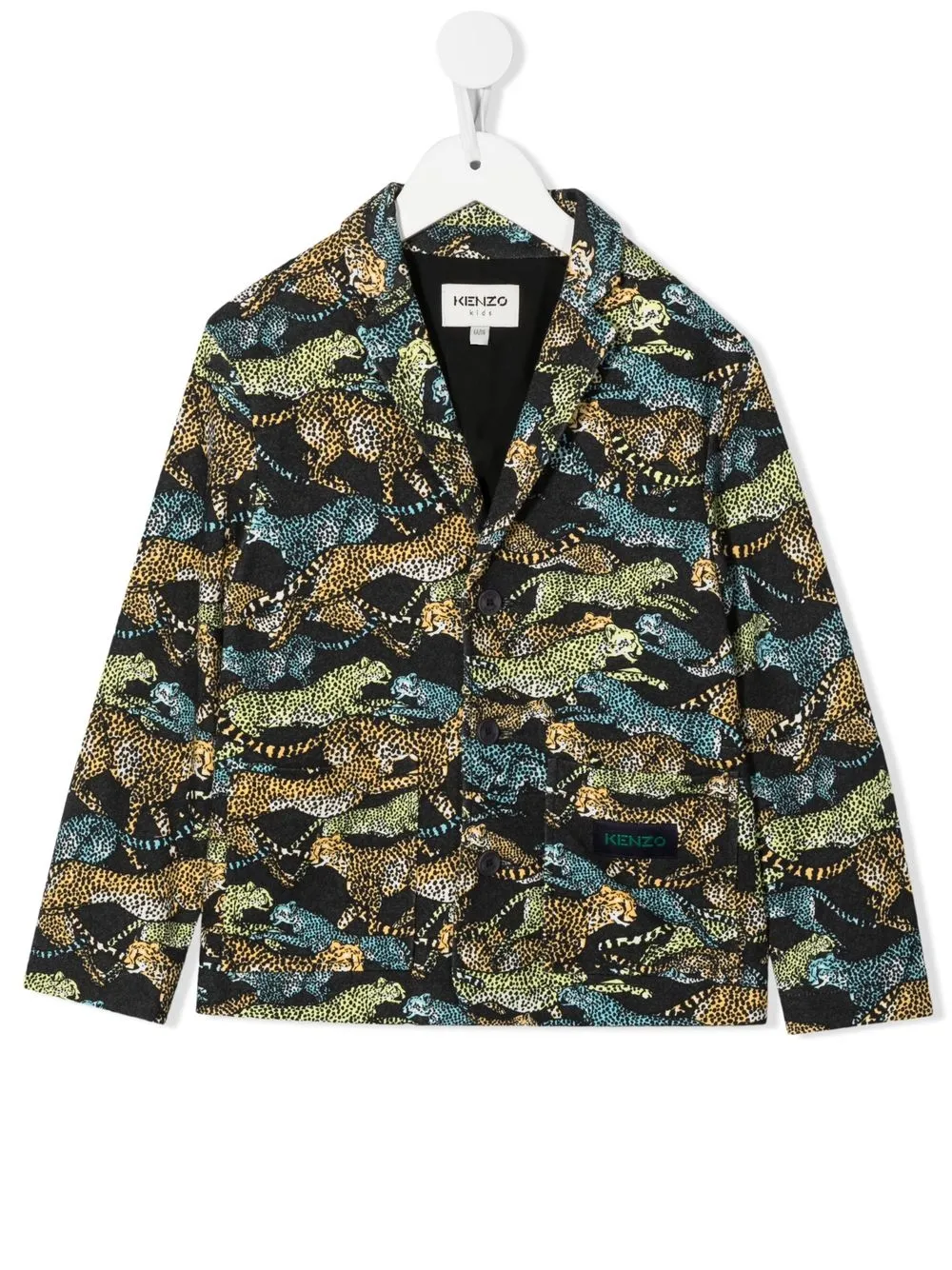 

Kenzo Kids animal-print single-breasted blazer - Grey