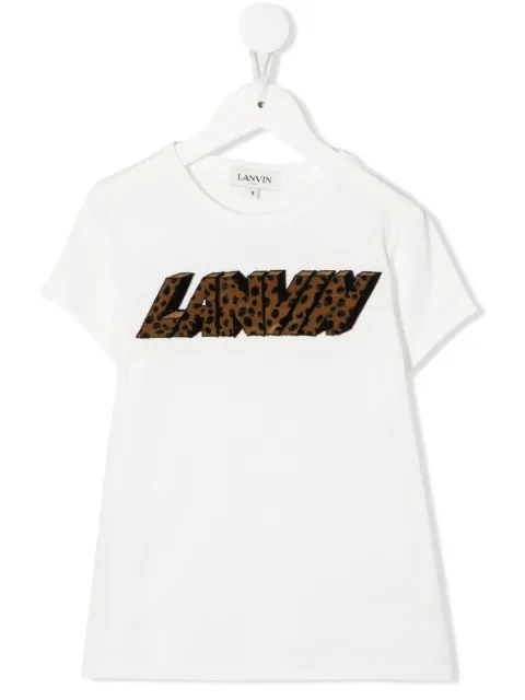 Lanvin Enfant leopard logo-print short-sleeve T-shirt