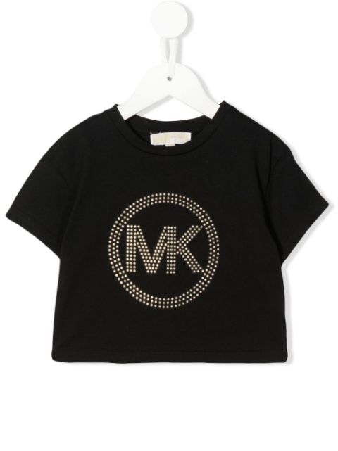 Michael Kors Kids - rhinestone-logo cropped T-shirt