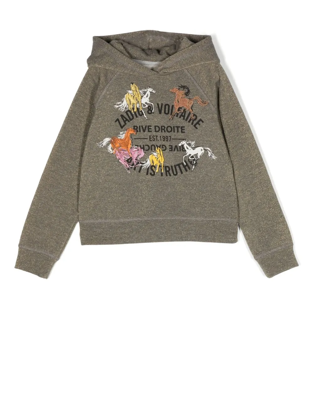 

Zadig & Voltaire Kids hoodie con estampado gráfico - Gris