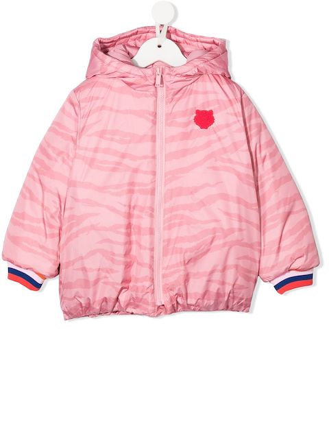 Kenzo Kids tiger-print logo-embroidered padded jacket